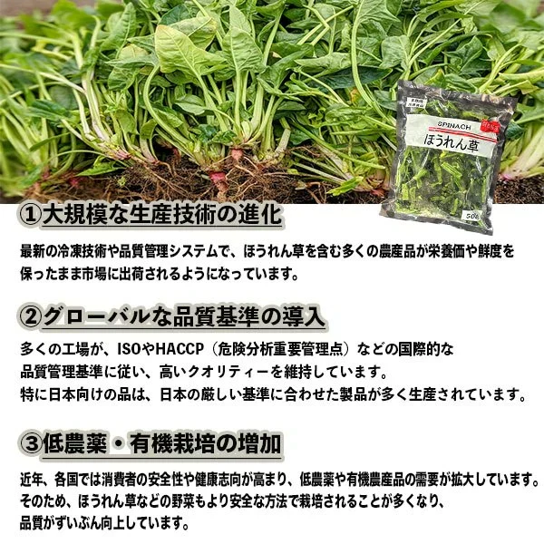ほうれん草 2kg (500g×4パック)【便利な小分けパック】 解凍するだけそのまま使える サラダ お弁当 おかず 冷凍野菜 お惣菜 具沢山 カット野菜 常備野菜