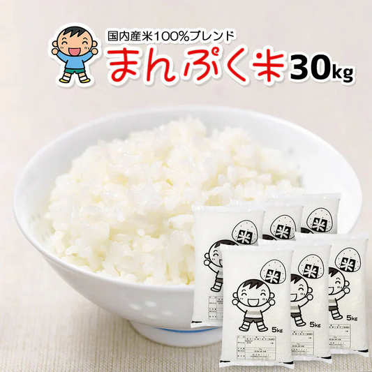 白米 30kg (5kg×6袋) まんぷく米 国内産 送料無料 米30キロ こめ コメ お米 新米 お米30kg