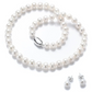 【品質保証】本真珠ネックレス＆ピアスSET Pearl ホワイト8.5-9mm　パールネックレス　冠婚葬祭