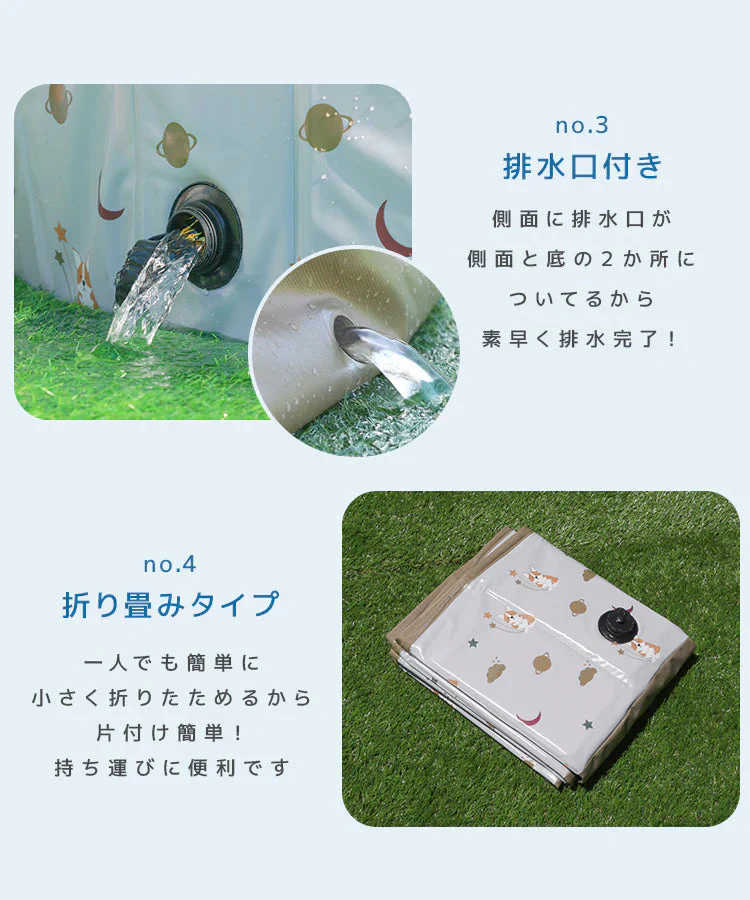 【ブルー】プール 折りたたみ 空気入れ不要 子供プール 120cm プール ベビー用 ペット 犬 バスタブ ボールプール ビニールプール ベランダ 折り畳み プール ベビー キッズ 子供用 プール 水遊び 砂遊び 犬猫 お風呂用 プレイルーム 屋内 屋外