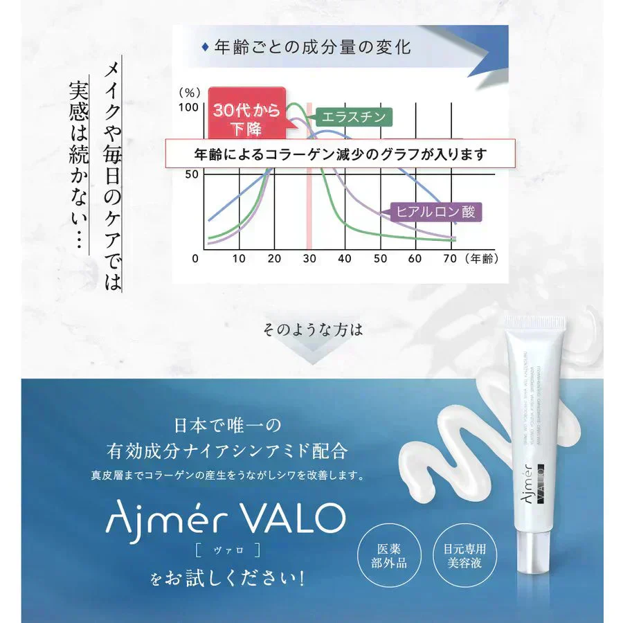 医薬部外品 Ajmer VALO メディカルリンクルクリーム　美白 シワ シミ 改善 ナイアシンアミド配合 美容液　【MBH公式】