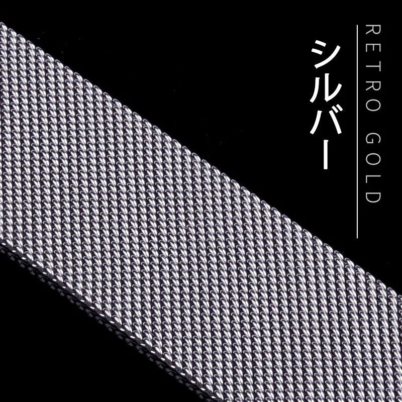 アップルウォッチ用 ブラック 42-45mm ステンレス ベルト 1本 apple watch ループ 磁気で締める マグネット iWatch おしゃれ 男女兼用 チェーン series7 6 5 4 3 2 1 SE