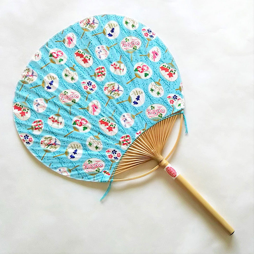 三重県指定伝統工芸品 日永うちわ 香る15（中）ミント 箱入