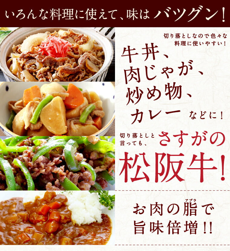 三重県特産品　ブランド牛　松阪牛切り落とし500ｇ ×２