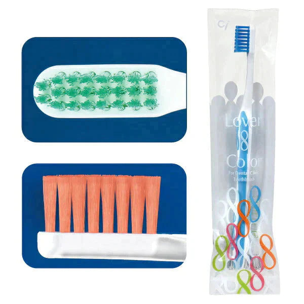 歯ブラシ Lover8(ラバーエイト) カラー歯ブラシ MSやややわらかめ 30本入(4色アソート)【Ciメディカル 歯ブラシ】【メール便送料無料】