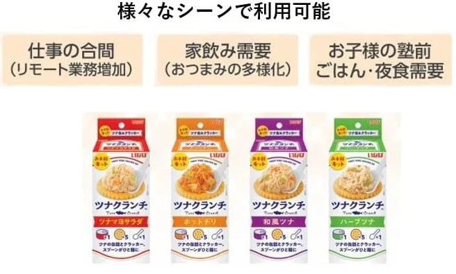 【缶詰】【50周年 記念企画】いなば食品 ツナクランチ 60g ツナマヨサラダ、ハーブツナ、ホットチリ、和風ツナ 4種セット 全国一律送料無料 ポスト投函