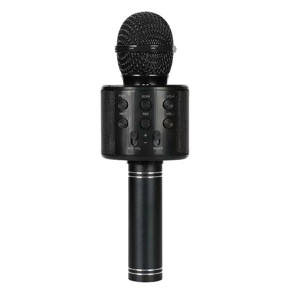 カラオケマイク ブラック ワイヤレスマイク Bluetoothマイク スピーカー付き 高音質 USB充電 録音 ボーカルカット エコー 子供 クリスマス 誕生日 パーティー プレゼント