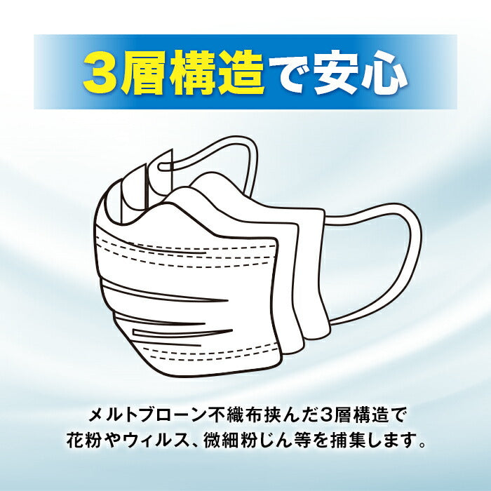 【2?3営業日以内に出荷】使い捨てマスク　耳掛けタイプ 50枚［送料無料］北海道・沖縄・離島は送料無料対象外
