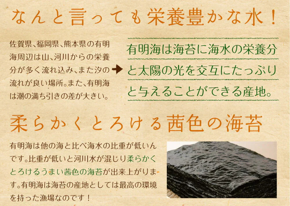 日本橋いなば園 有明海産 コンビニおにぎり海苔 25枚 メール便送料無料 焼海苔 パリパリ 焼きのり おにぎり おむすび海苔 葉酸 タウリン 焼き海苔 焼のり 茶匠庵 有明海苔