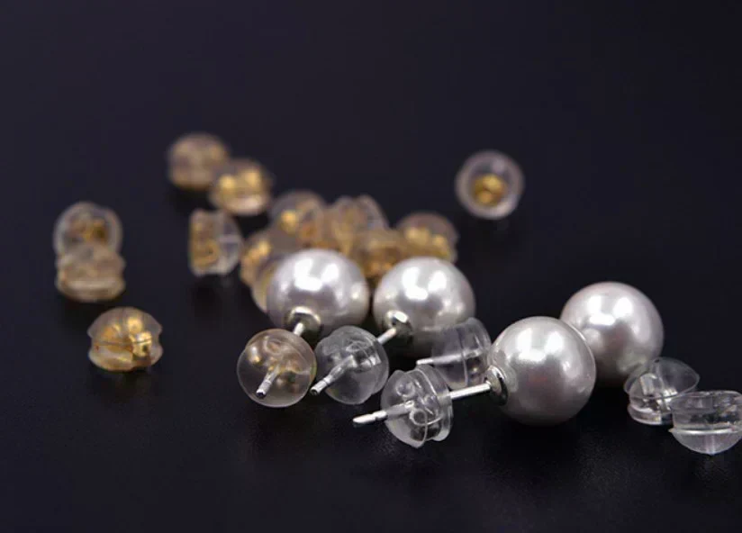 ピアスキャッチ 8個セット 留め具  金メッキ ゴールド シリコン加工 ピアスロック 落ちない ピアス キャッチャー