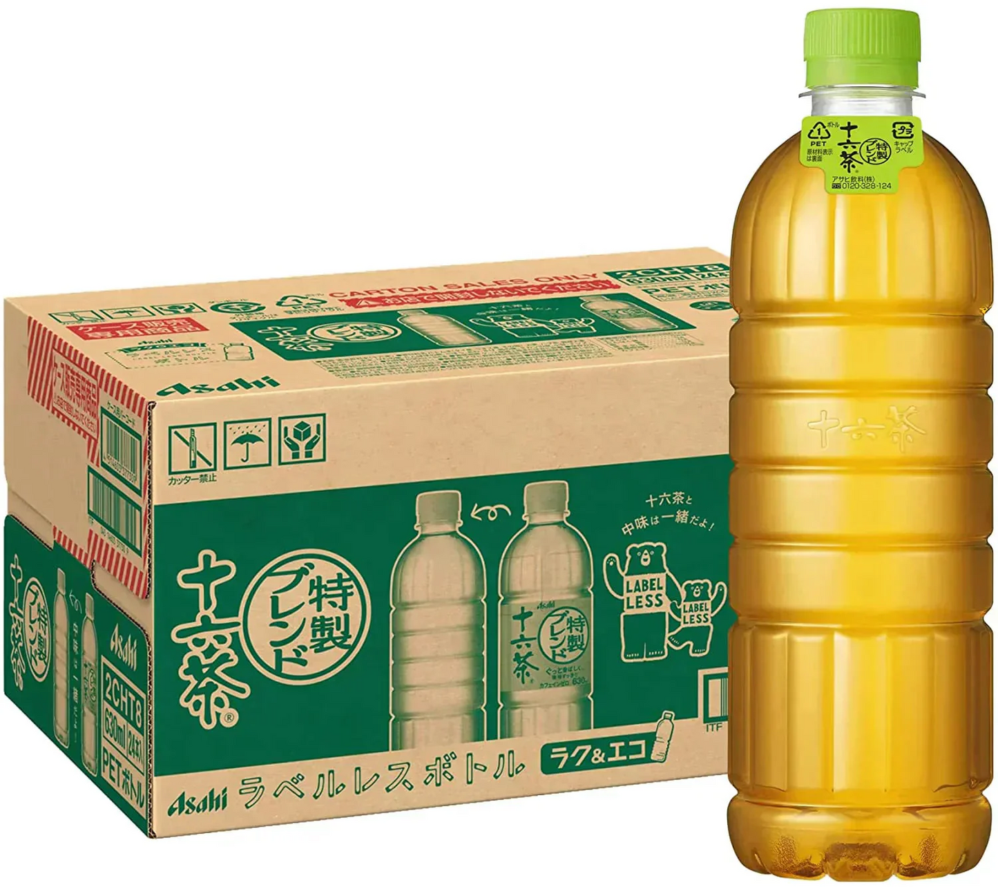 アサヒ飲料 十六茶 ラベルレスボトル PET 630ml×１ケース/24本
