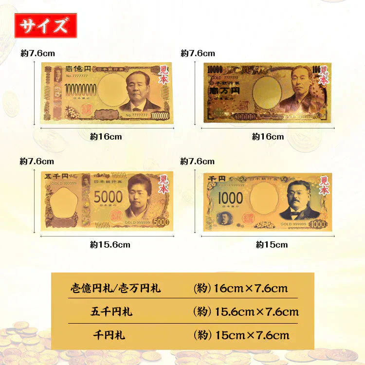 金色 「渋沢栄一 壱億円札10枚セット」 お札 1万円 1億円 黄金 金 gold 開運 金運 幸運 運勢 アップ ギフト 贈り物 景品 パーティ 願掛け クリスマス おもちゃ 玩具