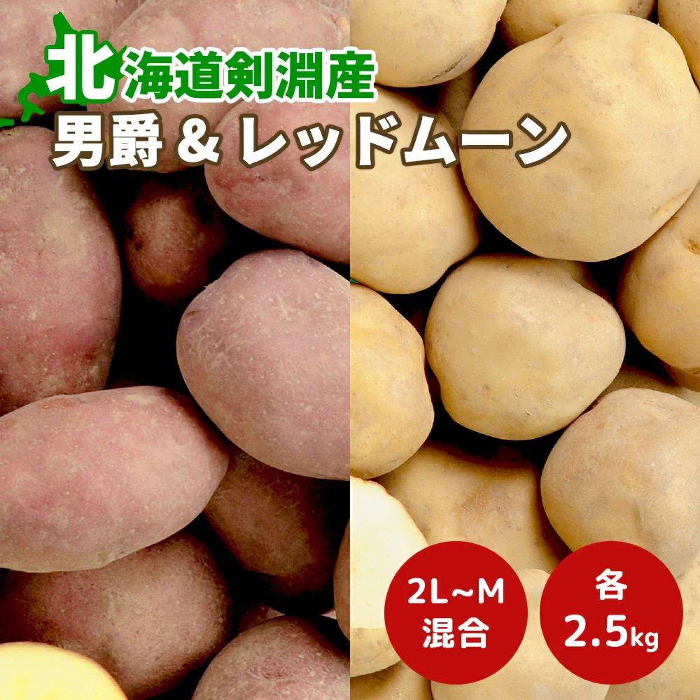 【終了】【10月中旬より順次出荷予定】剣淵産 男爵・レッドムーン 5㎏