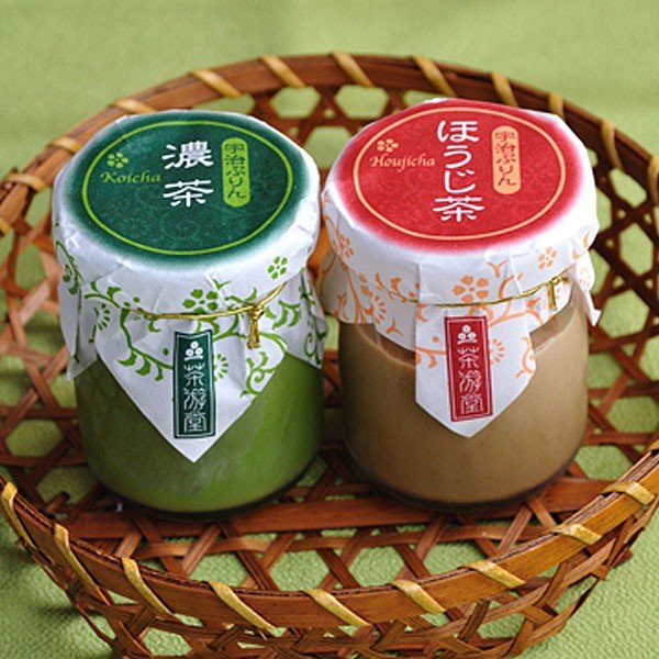 京都銘菓 茶游堂　宇治ぷりん【濃茶＆ほうじ茶】４個入