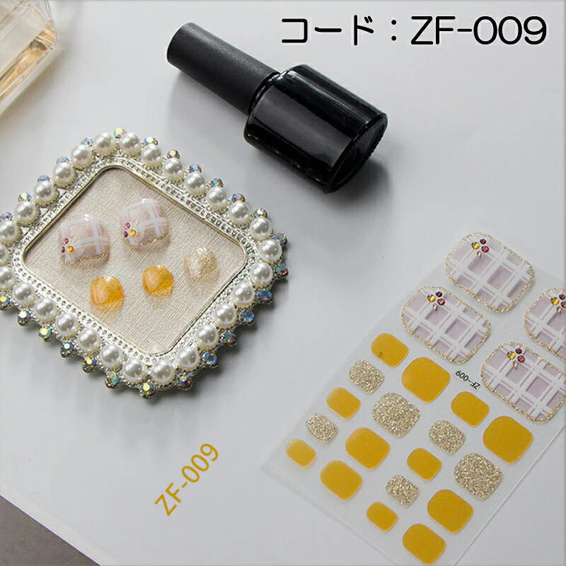 ネイルシール フット用 足用 toe nail ピンク系 ブルー ジェル キラキラ お洒落 大人しい 淑女 韓国風 最新作 3D 全7色選べる 貼るだけ 花 ストーン柄 足指爪用