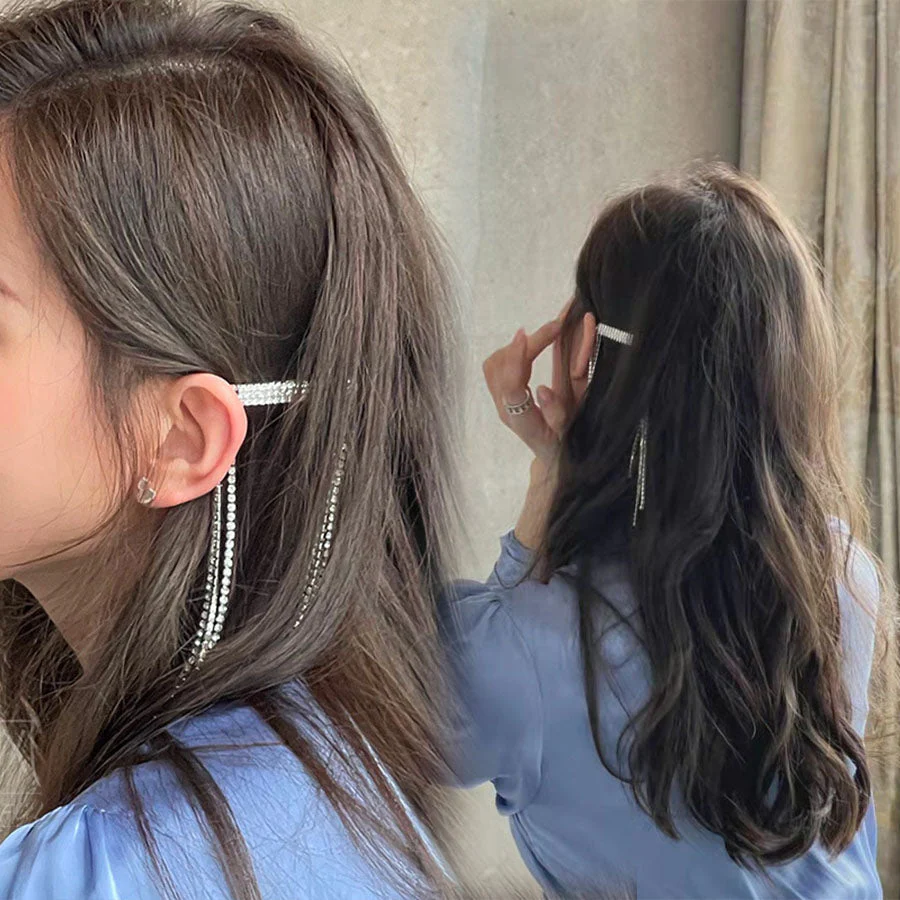 (ゴールド(大))キラキラヘアピン 揺れるヘアピン タッセル付き 髪飾り 祭り 成人式 卒業式 オシャ 上品 パーティー飾り 古風 ヘアアクセサリー