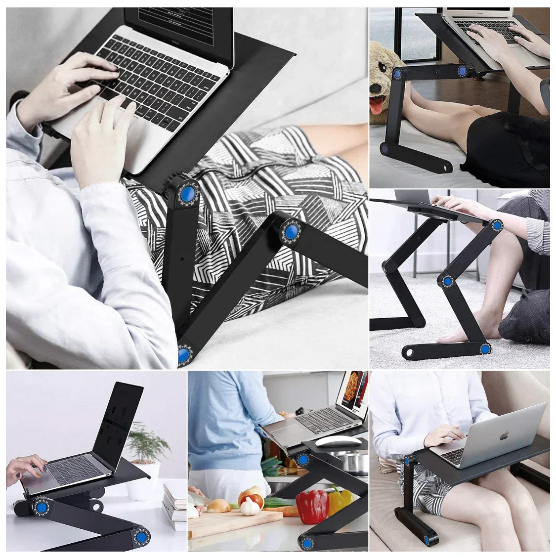 即納　ノートパソコンスタンド PC冷却ファン付きスタンド 折りたたみ式 アルミ製 (48cm)高さ/角度調整可能PC/MacBook/ラップトップ/iPad/タブレットに対応(w057)