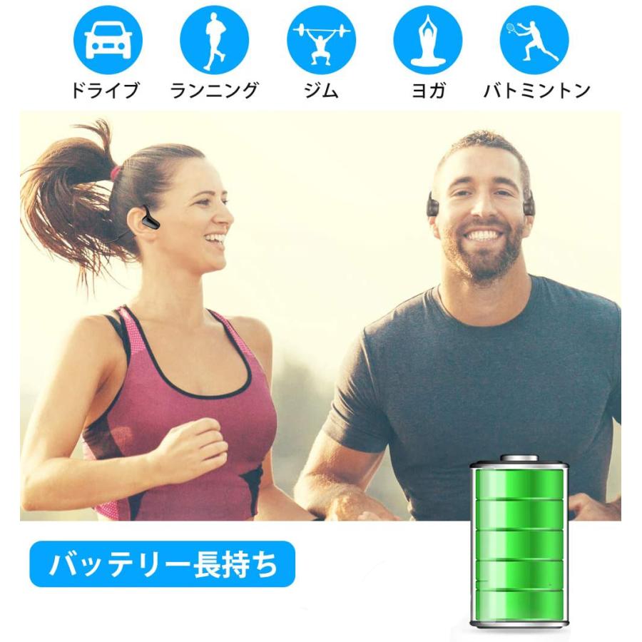 ブルートゥースイヤホン 骨伝導 ヘッドホン 両耳 高音質 タッチタイプ　完全ワイヤレス 耳掛け式 自動ペアリング IPX5防水 Siri対応 Bluetooth CVC6.0 w212C(レッド)