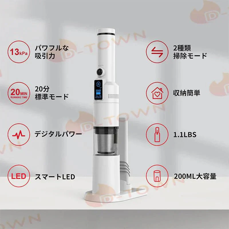 即納商品 パワフル家庭用掃除機 車載掃除機  PSE認証 ハンディクリーナー コードレス サイクロン 充電式 ミニ掃除機 乾湿両用 軽量 小型 強力 置くだけ充電