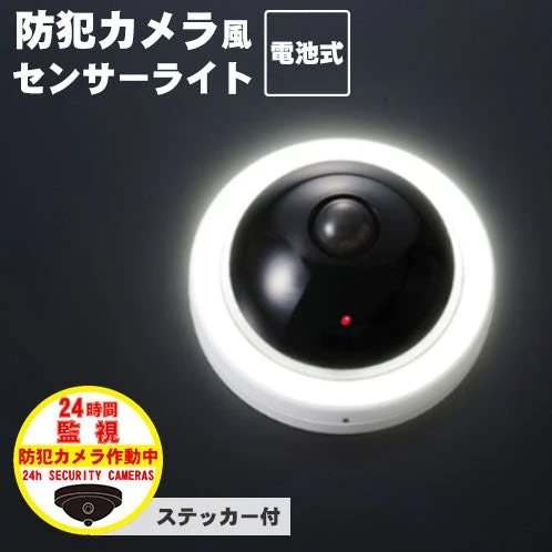 センサーライト 人感 防犯カメラ風 防犯 屋外 電池式 防犯カメラ風センサーライト ガレージ 玄関