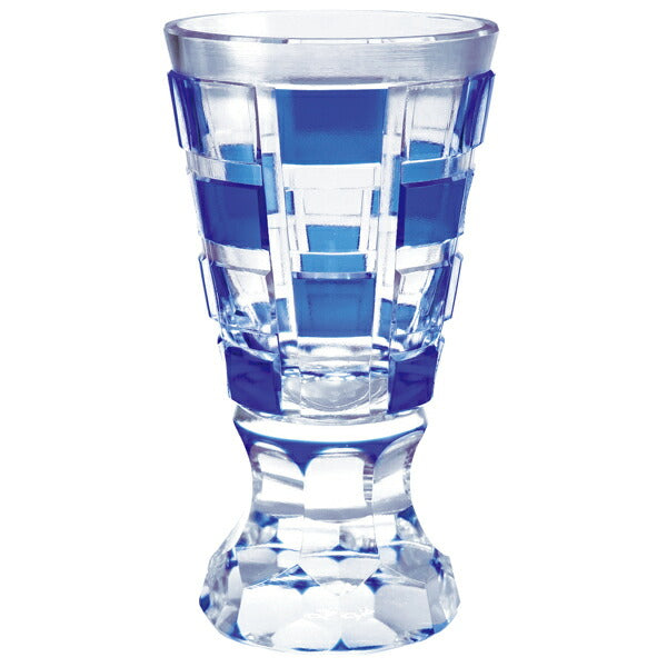 大阪 「たくみ切子 高杯「モザイク」ルリ (2039-5-L)」