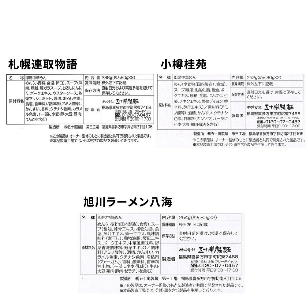 北海道人気ラーメン店12食セット 醤油 味噌