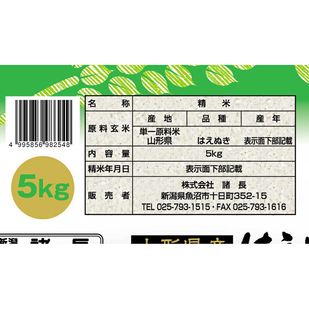 【3人シェア買いでお得】山形産はえぬき 5Kg×2