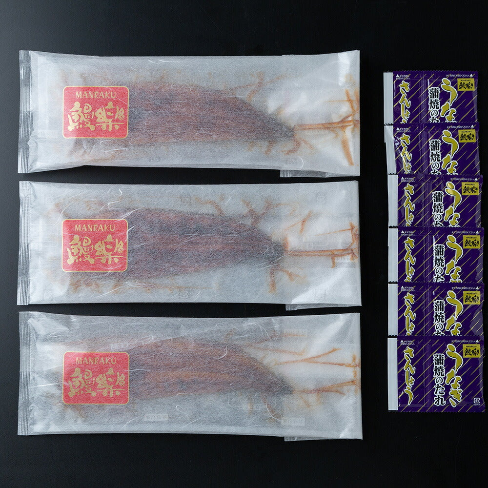 「鰻楽」 九州産 うなぎ蒲焼3尾【送料込み】