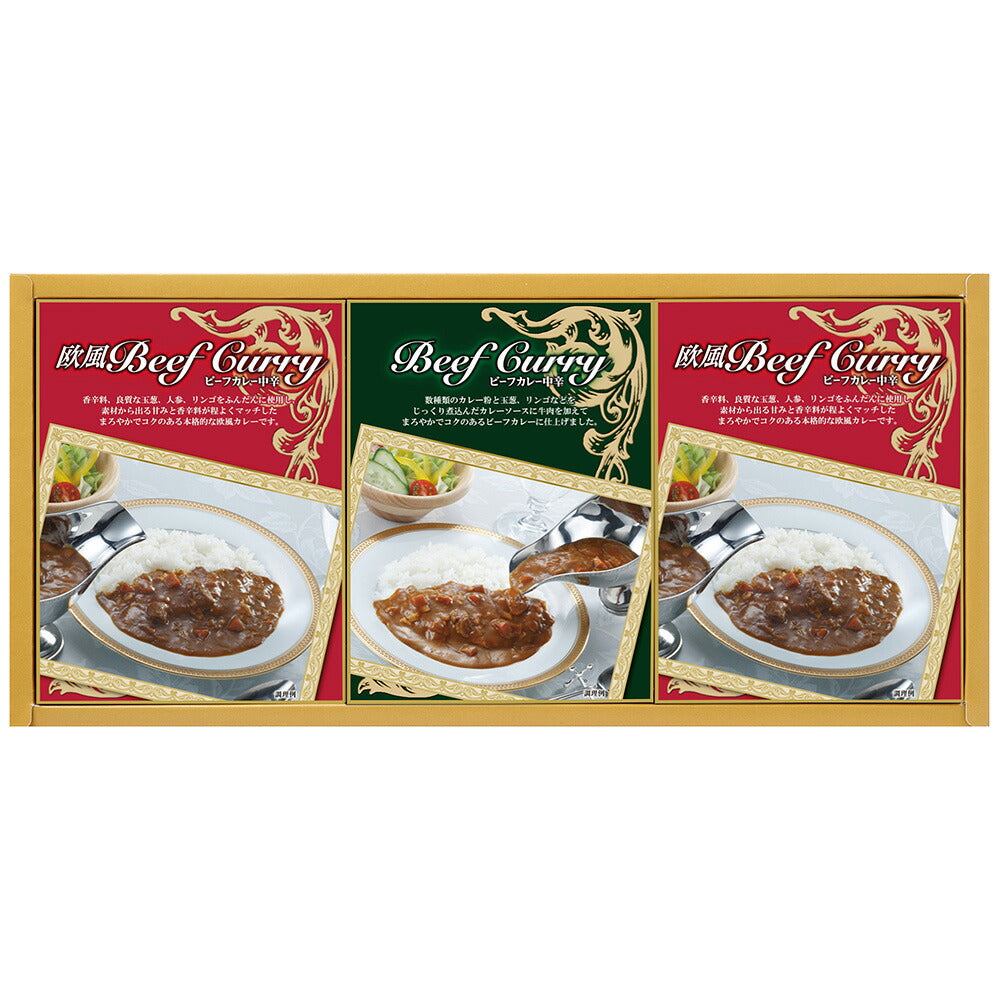 【3人シェア買いでお得】味わいビーフカレー ビーフカレーレギュラー（中辛）200ｇ ビーフカレー欧風（中辛）200ｇ×2