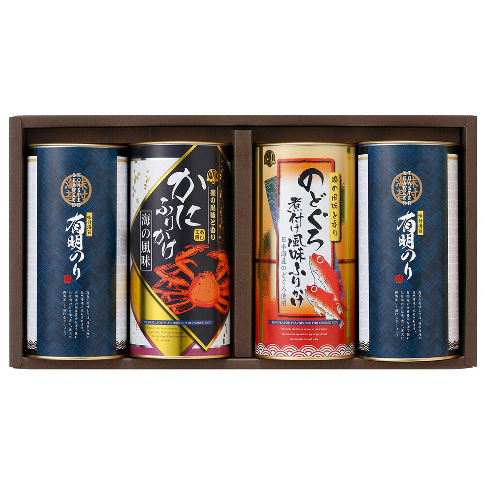 【3人シェア買いでお得】味工房 特選ギフト 有明のり（12切5枚入り×8袋）×2 かにふりかけ50ｇ のどぐろ煮付け風味ふりかけ50ｇ
