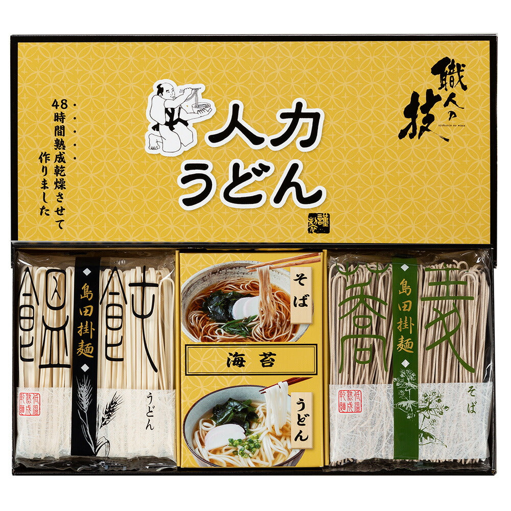 人力うどん「職人の技」うどん・そばセット 計4個