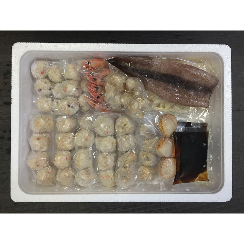 【3人シェア買いでお得】北海道 海鮮つみれ鍋 計36個 いか1尾