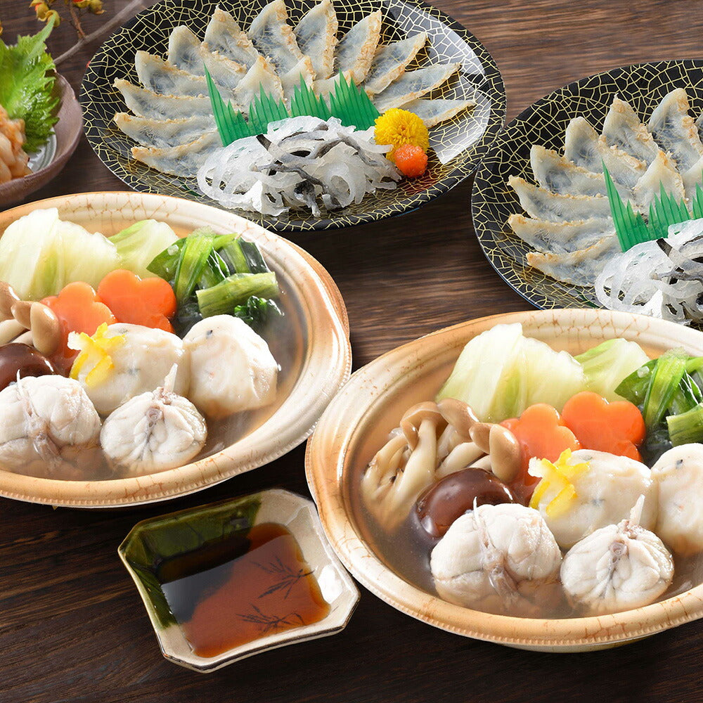 関とら本店 ふくたたき刺身＆ふく寄せ鍋（個食鍋）セット【送料込み】