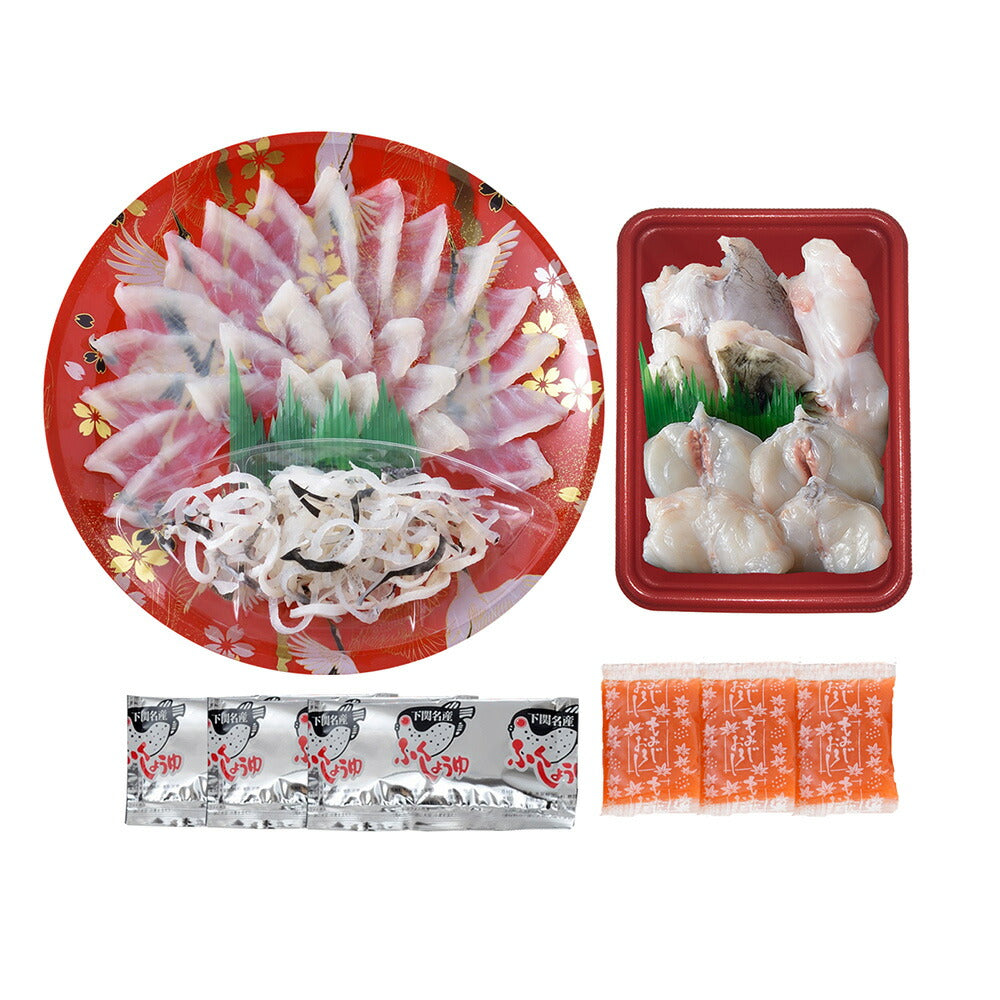 関とら本店 とらふく料理 刺身40g 皮20g ふぐちり200g フグ ふぐ刺し ふぐ刺身【送料込み】