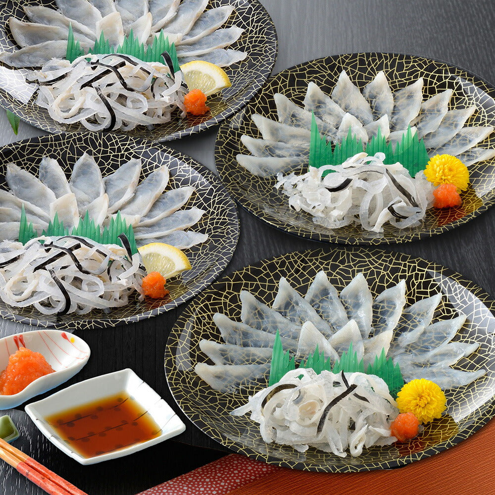 関とら本店 ふく薄造り食べ比べ 刺身2種×各2皿 フグ ふぐ刺し ふぐ刺身【送料込み】