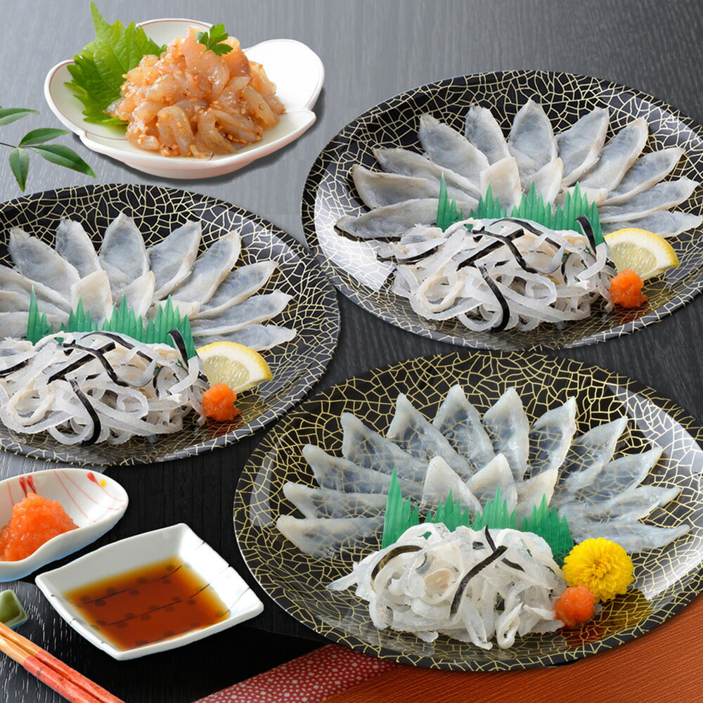 関とら本店 ふく刺身味比べ セット 刺身2種計3皿 とらふぐ皮 とらふぐ塩辛 フグ ふぐ刺し ふぐ刺身【送料込み】