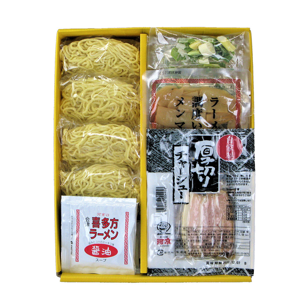 福島 河京 喜多方ラーメン 4食 こだわり具材ギフト ラーメン ラーメンセット ラーメンスープ【送料込み】