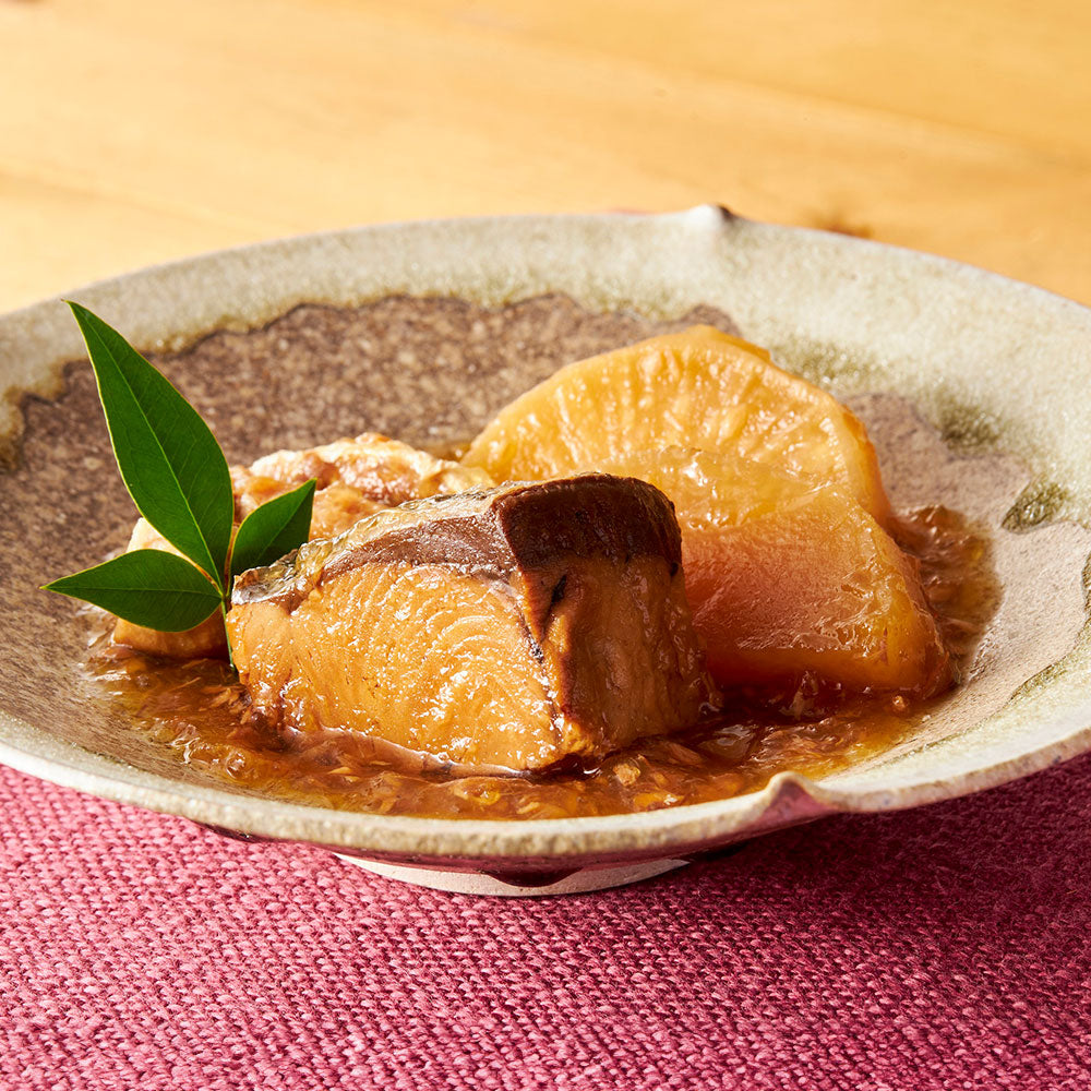 宮城 木の屋石巻水産 ぶり大根・いか玉こん缶詰2種セット(茶箱) 和風惣菜 詰合せ【送料込み】【二重包装不可】【お届け不可地域：離島】