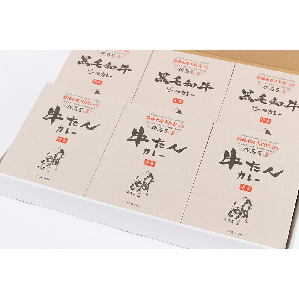 【3人シェア買いでお得】但馬屋カレー詰合せ6食セット【お届け不可地域：北海道・沖縄・離島】【二重包装不可】