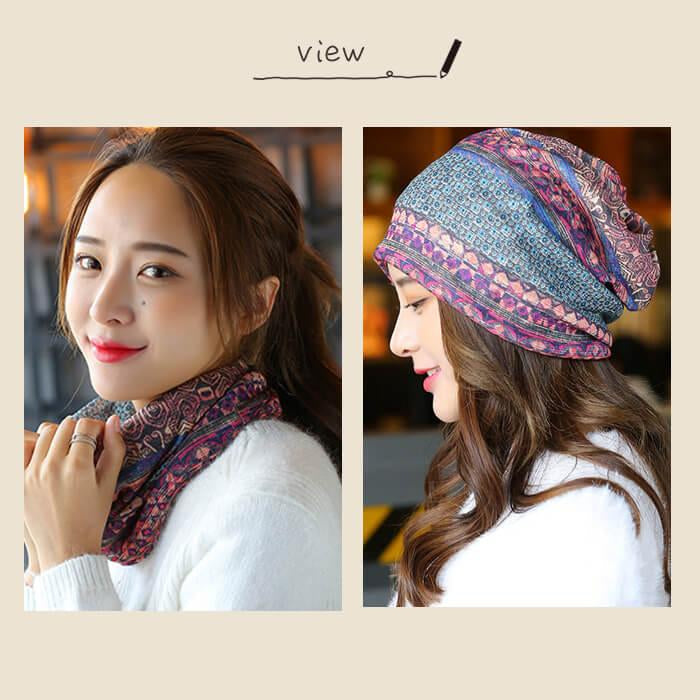 【ブルー＋パープル】【予約商品・発送時期は商品説明に記載】帽子 キャップ レディース 室内帽子 2個 セット 防寒 秋冬 暖かい ネックウォーマー バンダナ サマーニット帽 ビーニー ターバン 女性 おしゃれ 可愛い 外出用 白髪隠し 抗がん剤 脱毛 高齢者 手術後用ケア帽子 送料無料 ギフト プレゼント