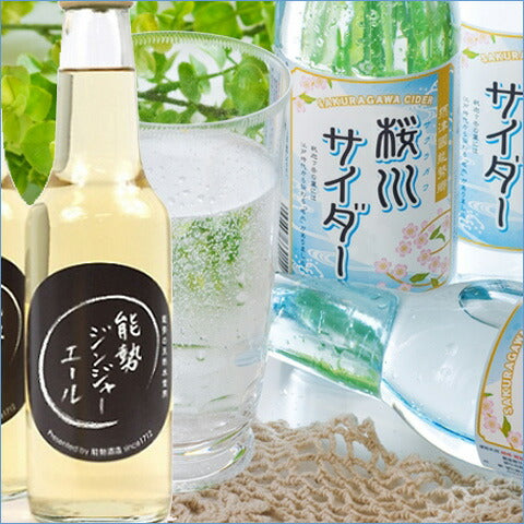大阪府名産品 飲料　桜川サイダー＆能勢ジンジャエール 各6本入