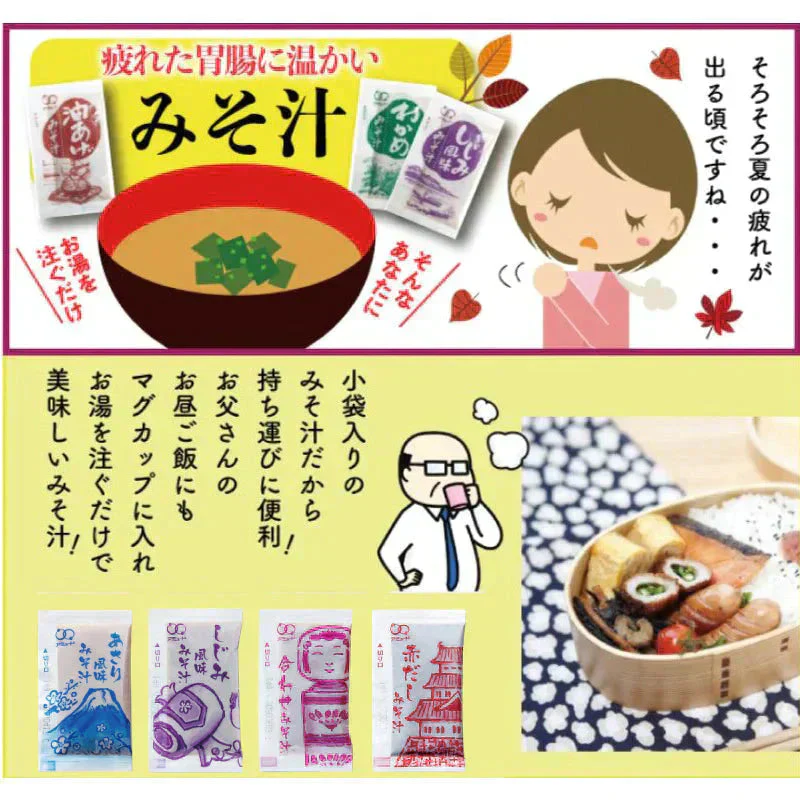 即席 国産みそ汁 生みそタイプ 5種アソート 860ｇ（約60食）ゆうパケット便 送料込