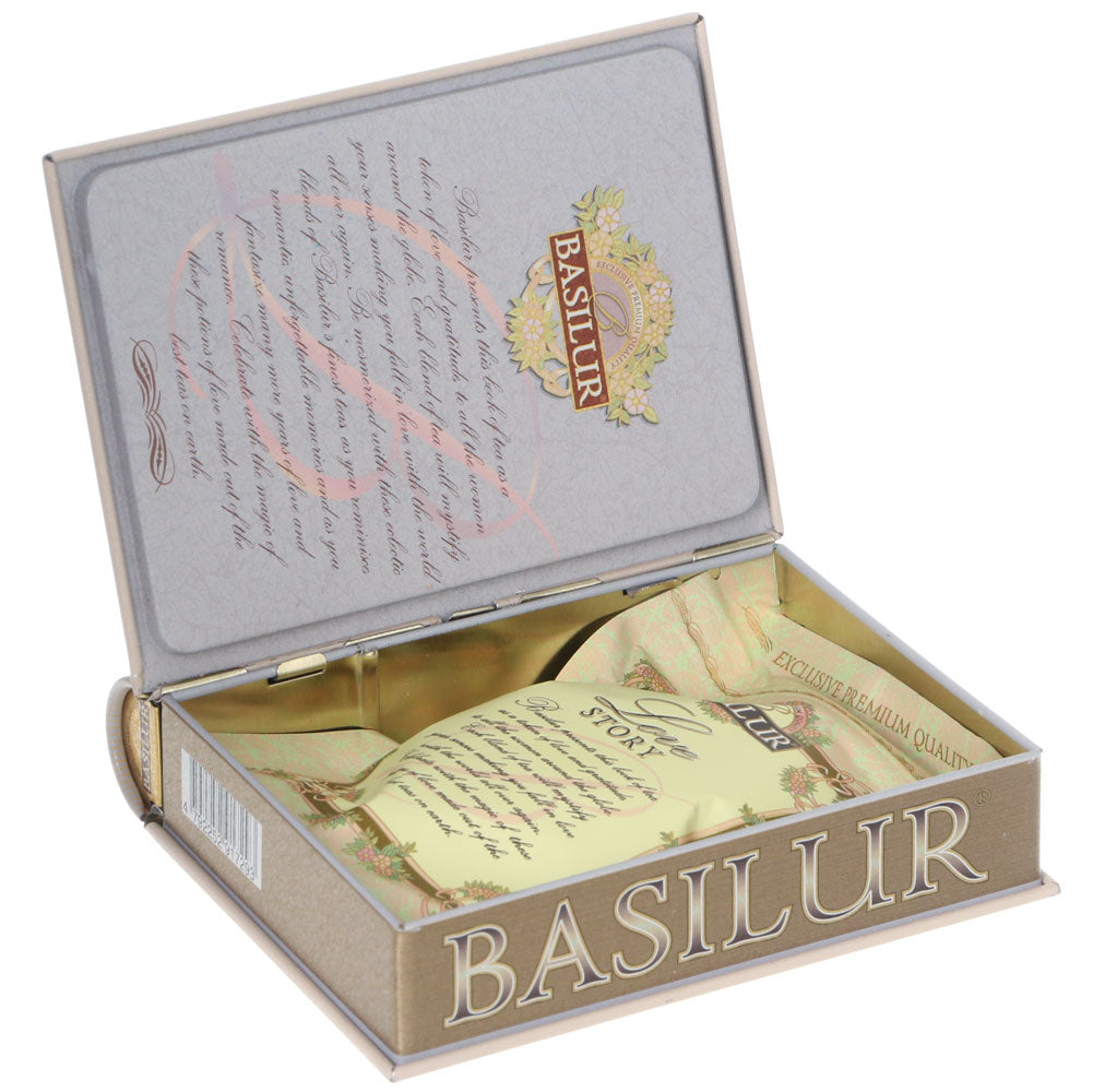 【3人シェア買いでお得】バシラーティー ミニブック缶 4缶セット 手提げ紙袋付き Basilur Tea