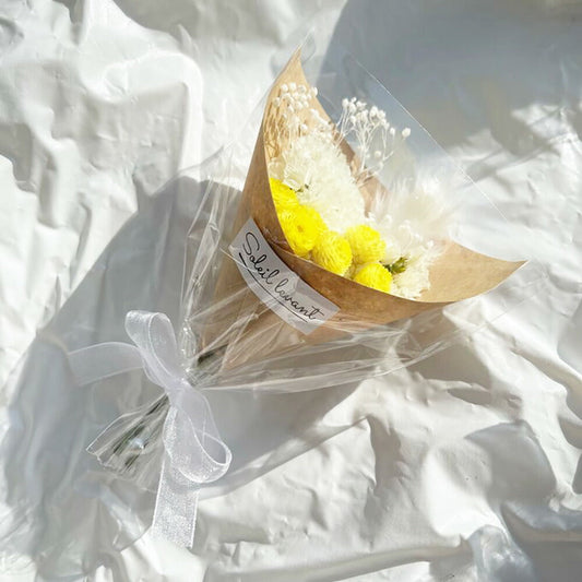 ドライフラワー ミニブーケ 花束 ブーケ ギフト プレゼント イエロー【送料込み】【お届け不可地域：沖縄・離島】【ひょうご・神戸オンライン物産展】