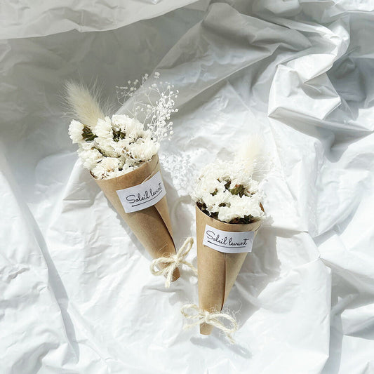 ドライフラワー ホワイトブーケ ミニ 花束 プレゼント 結婚式【送料込み】【お届け不可地域：沖縄・離島】【ひょうご・神戸オンライン物産展】