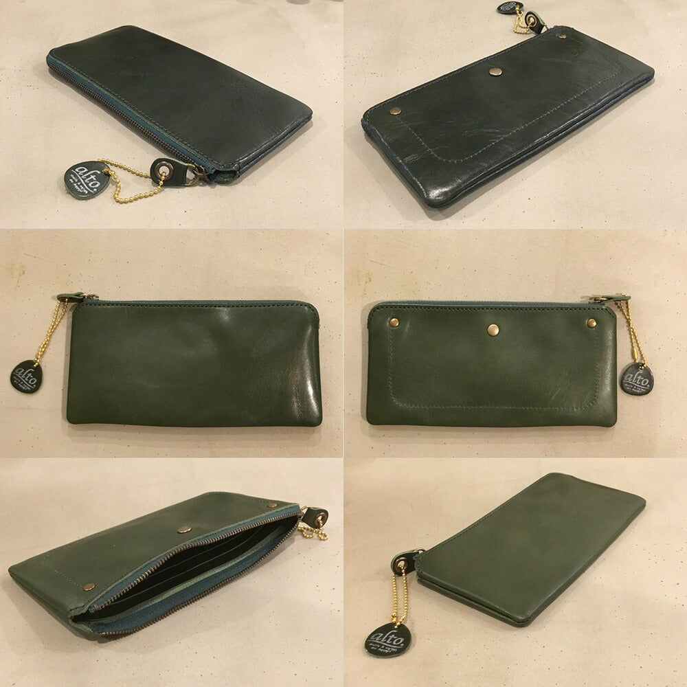 【3人シェア買いでお得】alto. 薄マチ長財布 AMSW-0052 グリーン