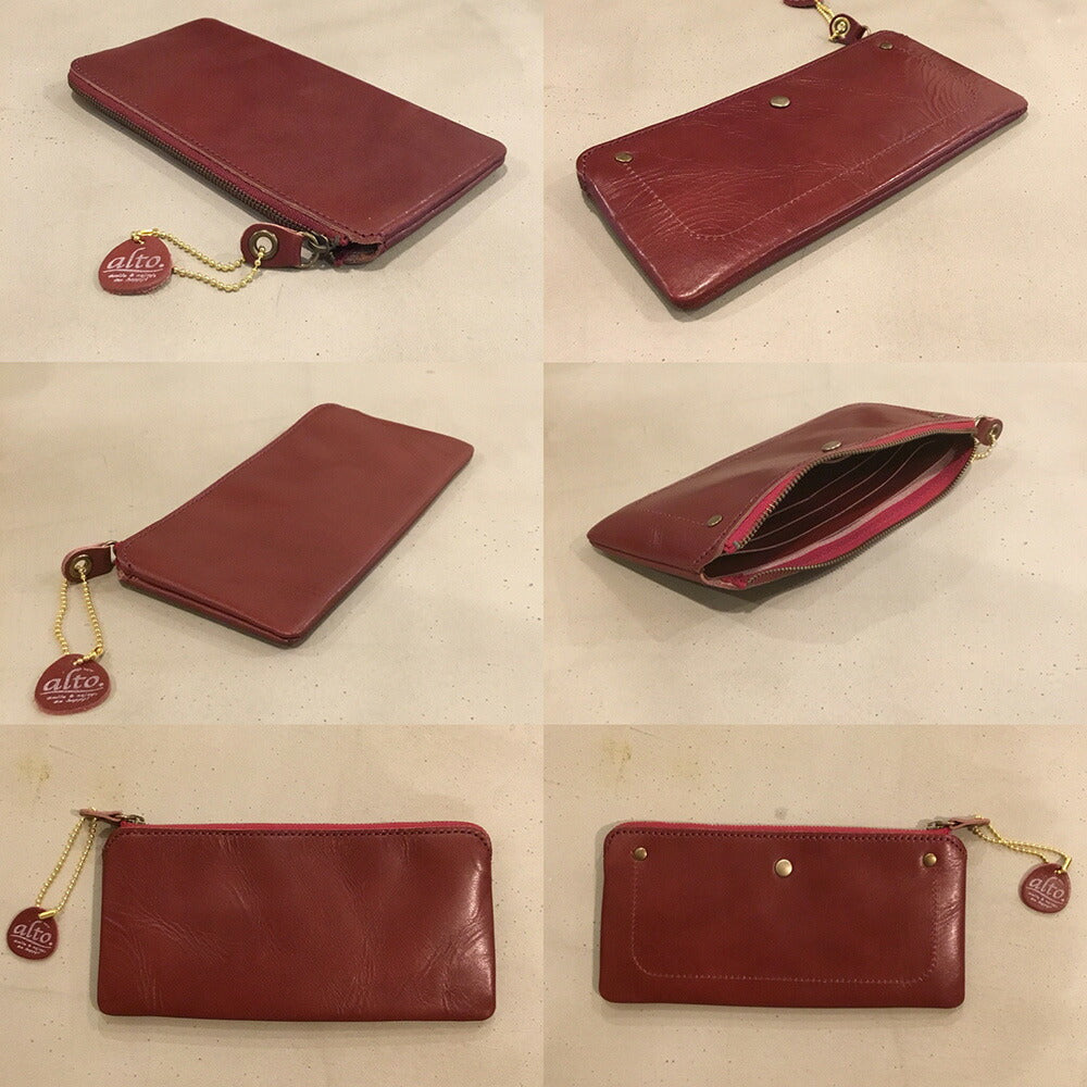 alto. 薄マチ長財布 AMSW-0052 ワイン