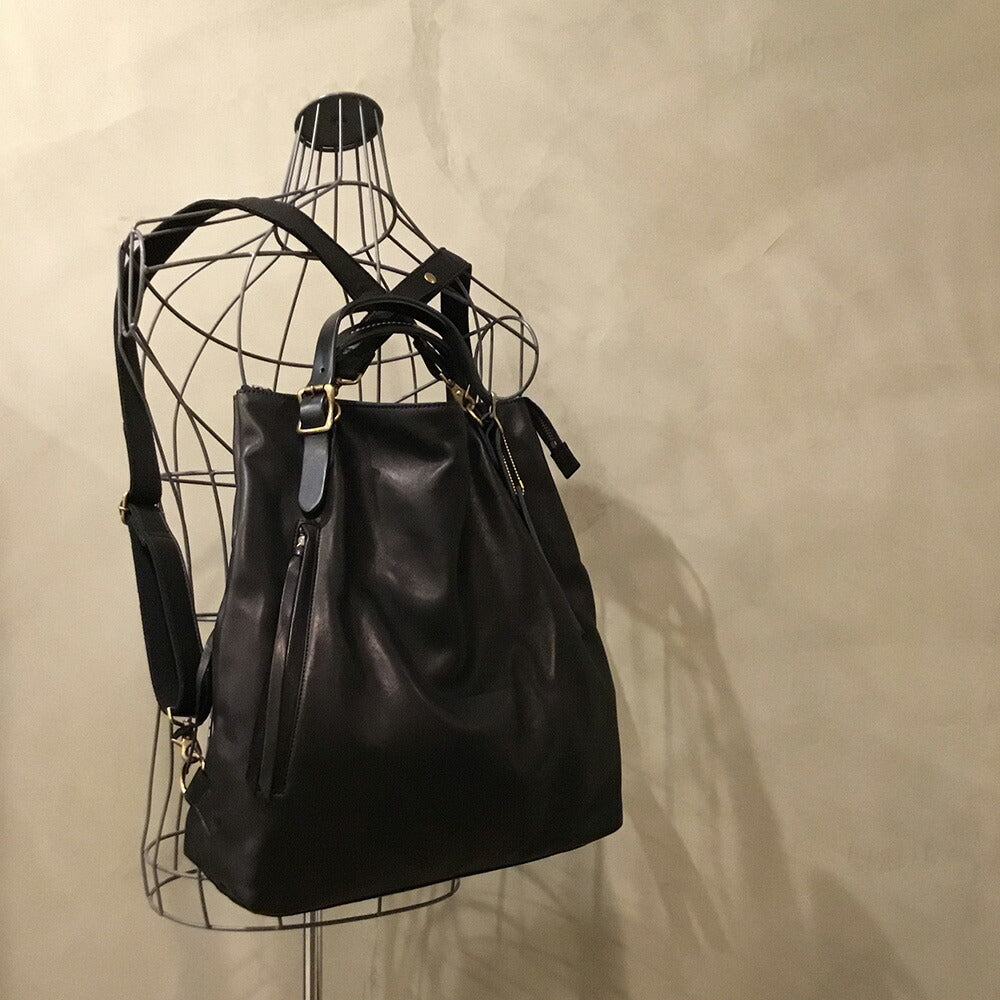 【3人シェア買いでお得】-Less 3wayトートリュック Ｌ LMSB-0030 ブラック