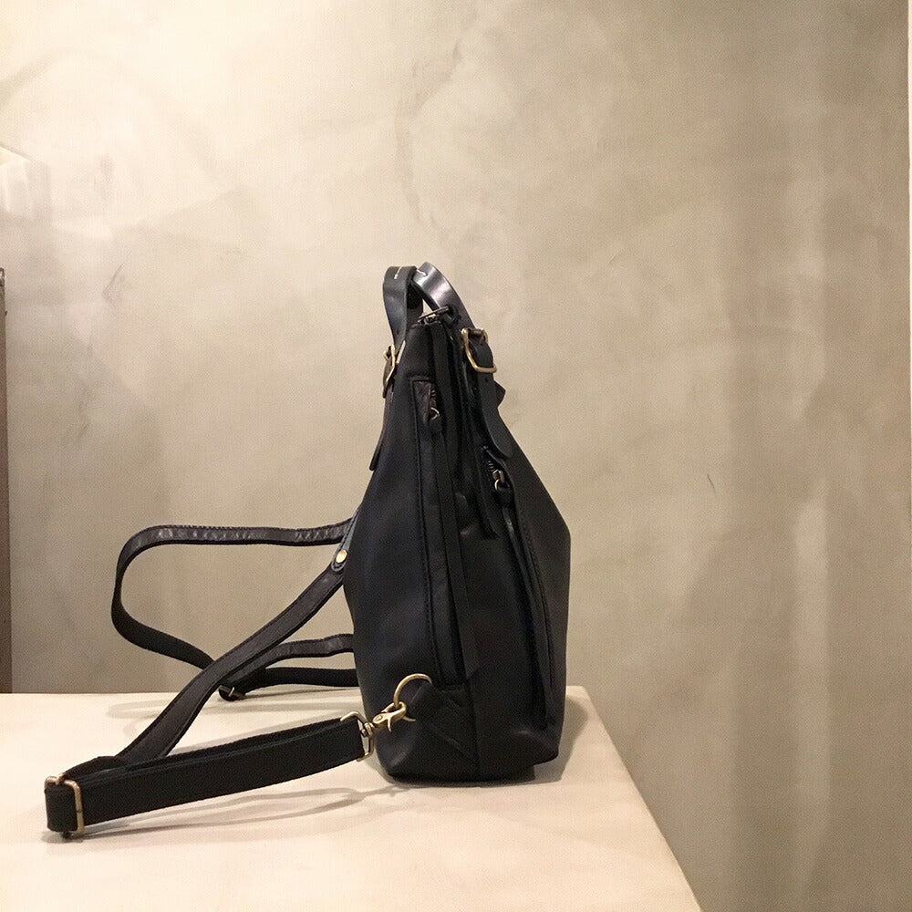 【3人シェア買いでお得】-Less 3wayトートリュック Ｍ LMSB-0032 ブラック