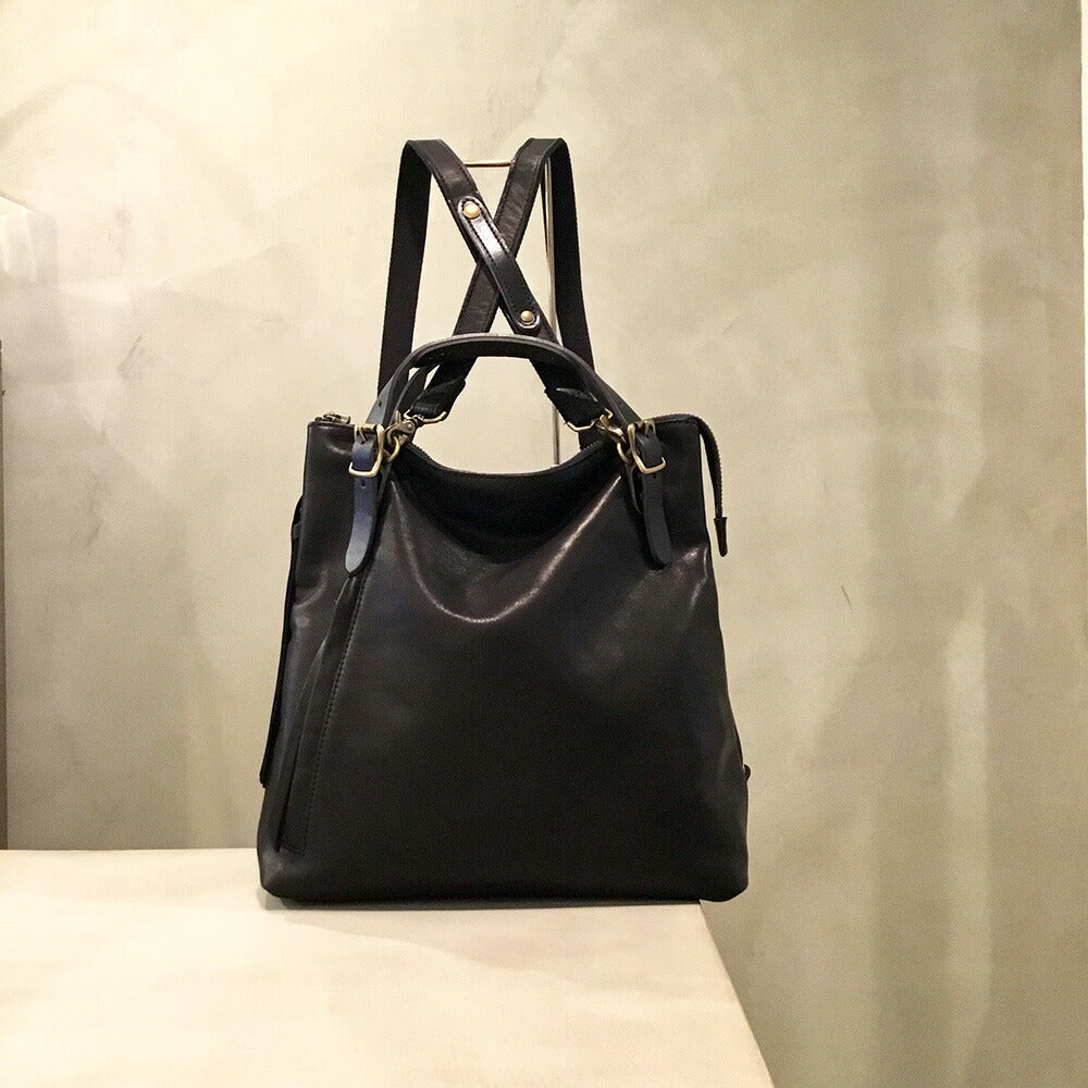 【3人シェア買いでお得】-Less 3wayトートリュック Ｍ LMSB-0032 ブラック